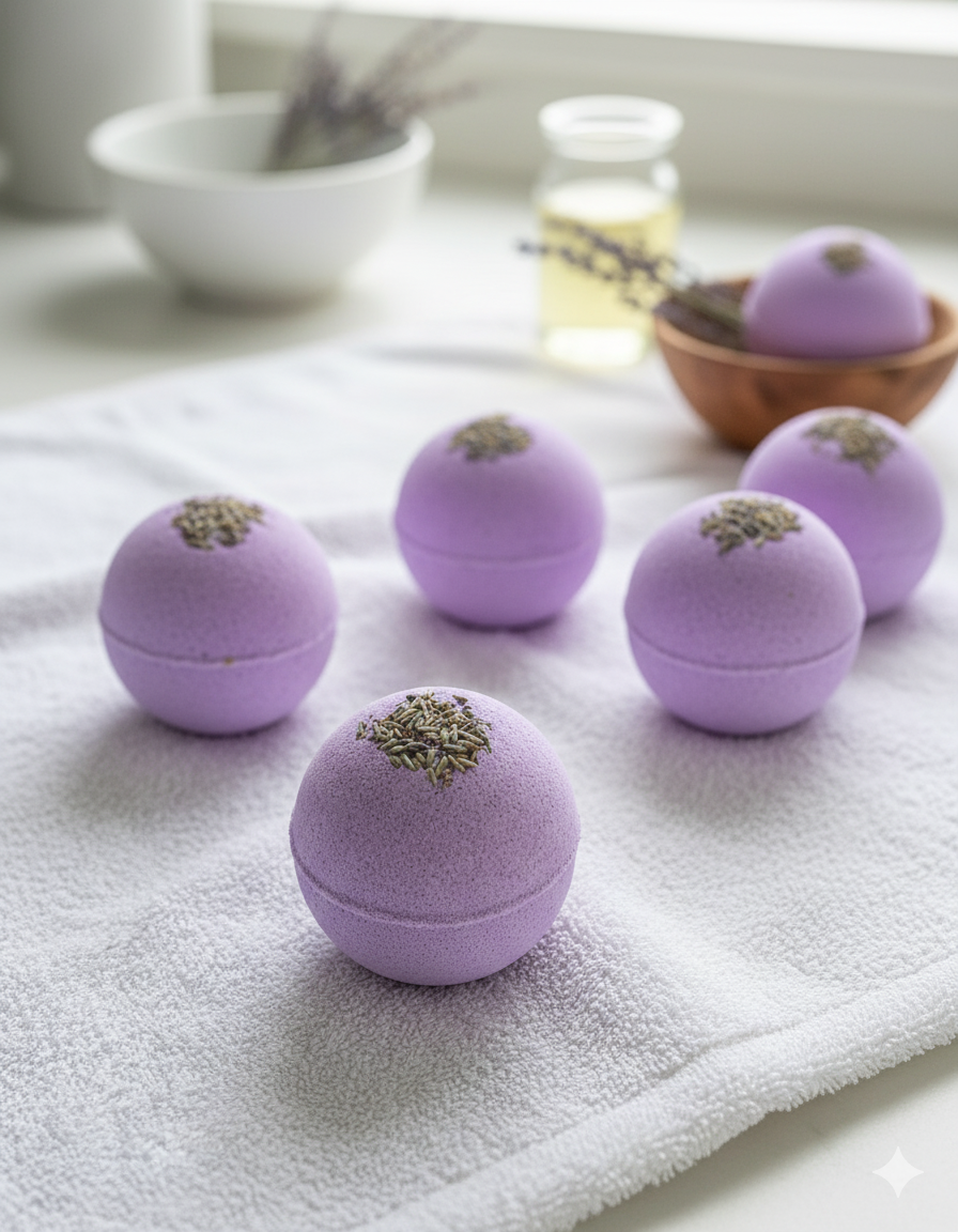 Lavender & Cocoa Butter Bath Bombs