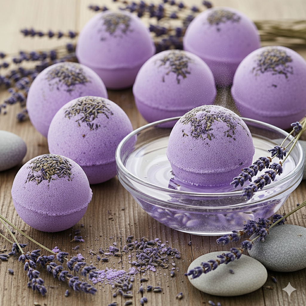 Lavender & Cocoa Butter Bath Bombs
