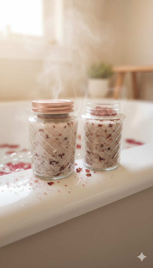 Luxurious Bath Salts in Beautiful Lattice Glass Jar